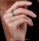 Emerald And Diamond Eternity Ring 18k White Gold - Asteria Collection