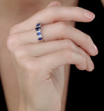 1.85ct Sapphire And Diamond Eternity Ring 18kw Gold Asteria Collection
