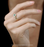 Emerald And Diamond Halo Ring In 18k White Gold - Asteria Collection