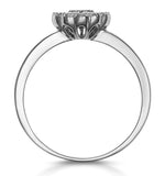 Ruby And Diamond Halo Ring In 18k White Gold - Asteria Collection