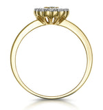 Sapphire And Diamond Halo Ring In 18k Gold - Asteria Collection
