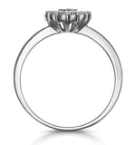 Sapphire And Diamond Halo Ring In 18k White Gold - Asteria Collection