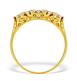 9k Gold Pink Sapphire 5 Stone Ring - Ft951