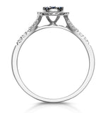 Sapphire And Diamond Halo Circle Ring 18kw Gold - Asteria Collection