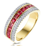 1ct Ruby And Diamond Eternity Ring In 18k Gold - Asteria Collection
