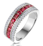 1ct Ruby And Diamond Eternity Ring 18k White Gold - Asteria Collection