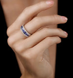 1ct Sapphire And Diamond Eternity Ring 18kw Gold - Asteria Collection