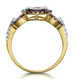 0.90ct Ruby And Diamond Cirlces Ring In 18k Gold - Asteria Collection