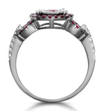 0.90ct Ruby And Diamond Cirlces Ring In 18kw Gold - Asteria Collection