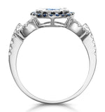 0.90ct Sapphire And Diamond Circles Ring 18kw Gold Asteria Collection