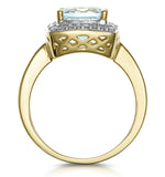 2ct Blue Topaz And Diamond Statement Ring 18k - Asteria Collection