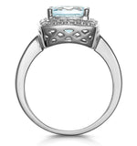 2ct Blue Topaz And Diamond Ring 18k White Gold - Asteria Collection
