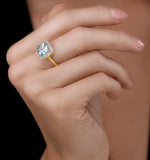 2ct Blue Topaz And Diamond Statement Ring 18k - Asteria Collection