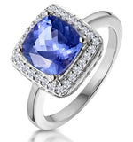 2ct Tanzanite And Diamond Statement Ring In 18k - Asteria Collection