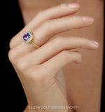2ct Tanzanite And Diamond Statement Ring In 18k - Asteria Collection