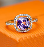 2ct Tanzanite And Diamond Shoulders Asteria Ring In 18k White Gold