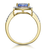 2ct Tanzanite And Diamond Shoulders Asteria Ring In 18k Gold