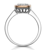 Diamond And Pink Diamond Square Halo Ring 18kw - Asteria Collection