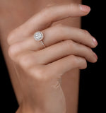 Diamond And Pink Diamond Circle Halo Ring In 18kw - Asteria Collection