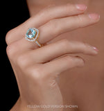 5.40ct Blue Topaz And Diamond Asteria Statement Ring In 18kw Gold