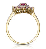 1.55ct Ruby Asteria Collection Diamond Halo Ring In 18k Gold