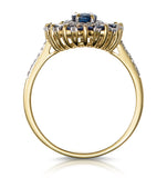 1.55ct Sapphire Asteria Collection Diamond Halo Ring In 18k Gold