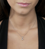 Solitaire Pendant Necklace 0.15ct Diamond 9k White Gold