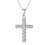 Diamond Cross Necklace 0.46ct In 9k White Gold