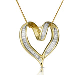 Heart Pendant Necklace 0.33ct Diamond 9k Yellow Gold