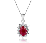 Ruby 1.00ct And Diamond 9k White Gold Pendant Necklace