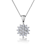 9k White Gold Pendant Necklace With 0.25ct Diamonds