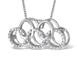 9k White Gold Diamond Interlinked Circle Pendant Necklace 0.21ct