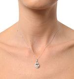 Aquamarine 2.69ct And Diamond 9k White Gold Pendant Necklace