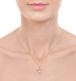 9k Gold Diamond Libra Pendant Necklace 0.06ct