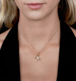 9k Gold Diamond Aries Pendant Necklace 0.07ct
