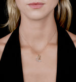 9k Gold Diamond Aquarius Pendant Necklace 0.07ct