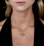 9k Gold Diamond Cancer Pendant Necklace 0.06ct