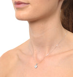 Heart Pendant Necklace 0.09ct Diamond 9k White Gold