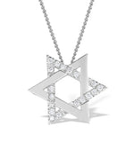 0.20ct Diamond And 9k White Gold Star Of David Pendant -  G4046