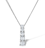 5 Stone Drop 0.33ct Diamond And 9k White Gold Pendant G4066