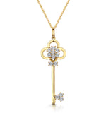 Allura Collection Key Diamond Pendant Necklace 0.07ct In 9k Gold