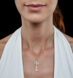 Allura Collection Key Diamond Pendant Necklace 0.07ct In 9k Gold
