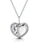 White Topaz And Diamond Stellato Pendant Necklace In 9k White Gold