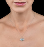 White Topaz And Diamond Stellato Pendant Necklace In 9k White Gold