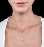 Stellato Diamond Hamsa Pendant Necklace 0.13ct 9k In White Gold