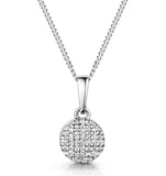 Stellato Collection Diamond Pendant Necklace In 9k White Gold - G4094