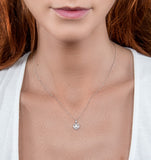 Stellatopearl And Diamond Pendant Necklace 0.06ct In 9k White Gold