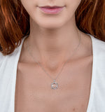 Rose Quartz And Diamond Stellato Pendant Necklace In 9k White Gold