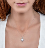 Rose Quartz And Diamond Stellato Necklace 0.19ct In 9k White Gold