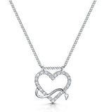 Devilish Diamond Heart Necklace In 9ct White Gold